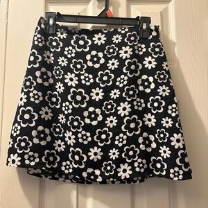 Floral Black and White Skirt